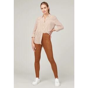 NWT Spanx Women’s Soft Stretch Faux Suede Pull On Leggings Size XS Brown Comfort